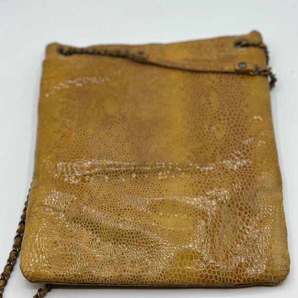 Hobo International Gold Yellow Leather Snakeskin Purse Crossbody Shoulder Strap - Picture 13 of 13